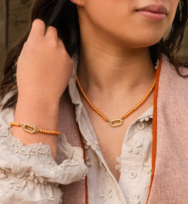 KAYA sieraden Pearl bracelet and necklace set | Choose your color