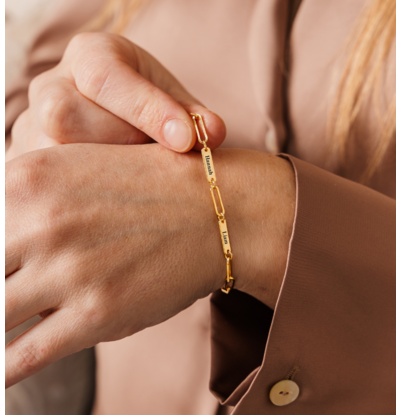 KAYA sieraden Schakelarmband met 2 Namen 'Closed Forever'