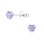 KAYA sieraden Children's earrings 'Crystal Heart' Purple