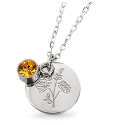 KAYA sieraden Geboortesteen met Geboortebloem Ketting I November