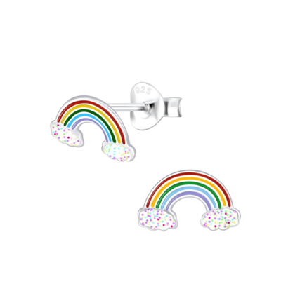 KAYA sieraden Kinderoorbellen 'Regenboog' met glitters