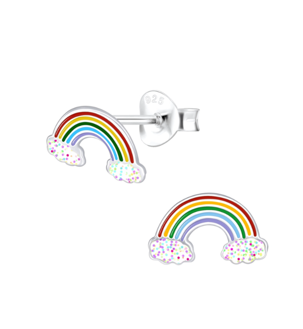 KAYA sieraden Silver children's earrings 'Rainbow'
