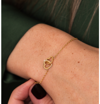 KAYA sieraden Hartjes Armband Pavé met Kristallen