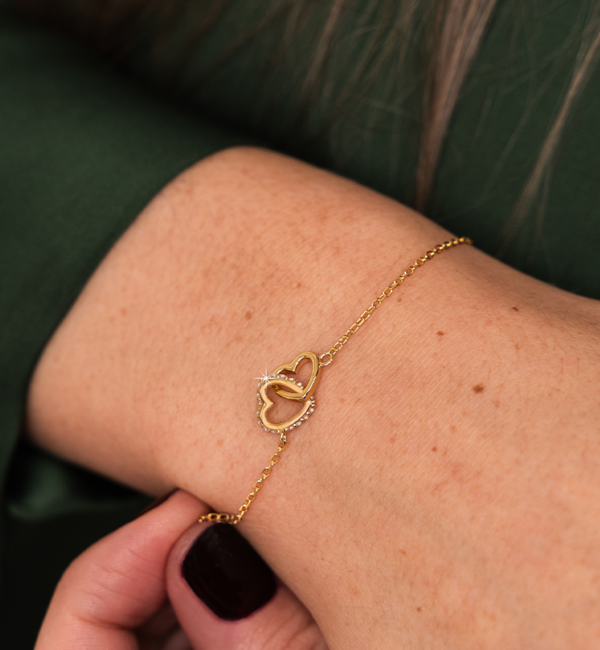 KAYA sieraden Bracelet 'Connected Heart' with Crystals