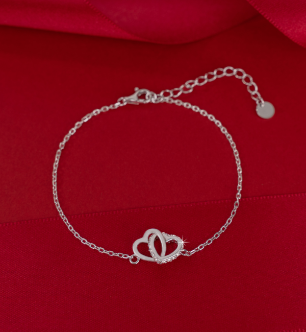 KAYA sieraden Bracelet 'Connected Heart' with Crystals