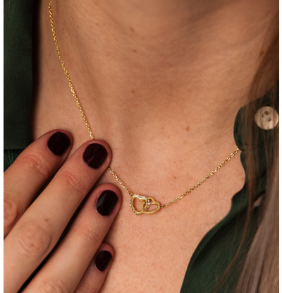 KAYA sieraden Hartjes Ketting Pavé met Kristallen