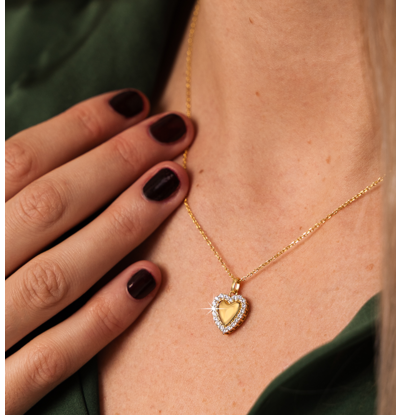 KAYA sieraden Ketting 'Hartje' Pavé