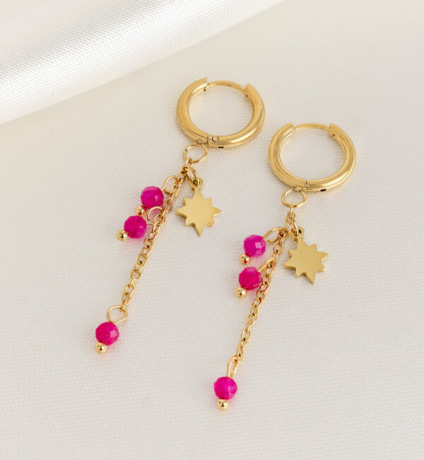 KAYA sieraden Hoop earrings ‘Falling Star’ | Stainless Steel