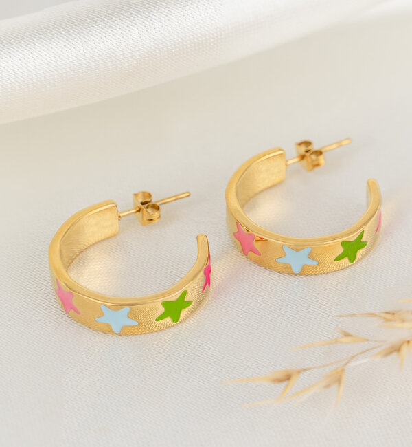 KAYA sieraden Star hoop earrings | Stainless Steel