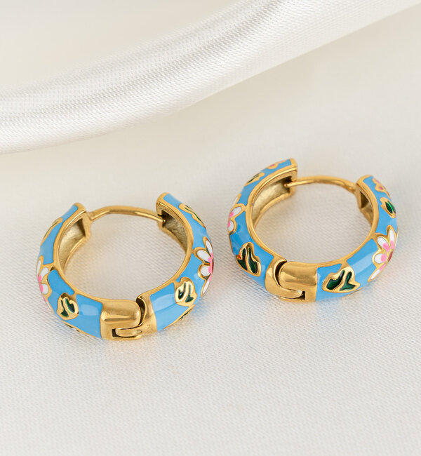 KAYA sieraden Flower hoop earrings | Stainless Steel