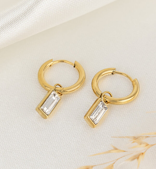 KAYA sieraden Oorringen Crystal'  | Stainless Steel