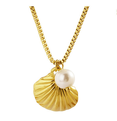 KAYA sieraden Ketting Schelpje met parel 'Wild Pearl'