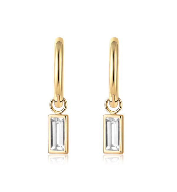 KAYA sieraden Oorringen Crystal'  | Stainless Steel