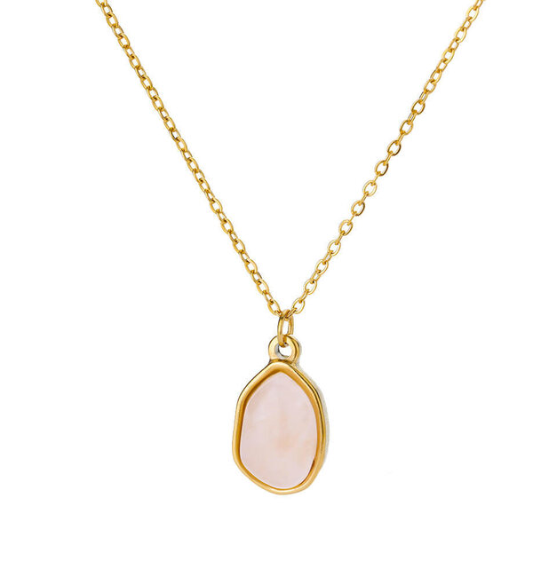 KAYA sieraden Ketting 'Rozenkwarts' | Stainless Steel