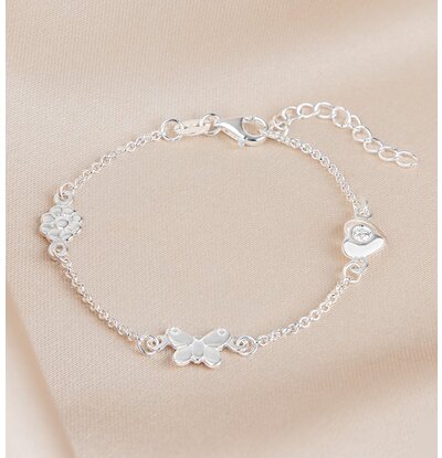 KAYA sieraden Babyarmband Inline met 3 Bedeltjes
