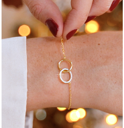 KAYA sieraden Bracelet 'Connected' with Crystals
