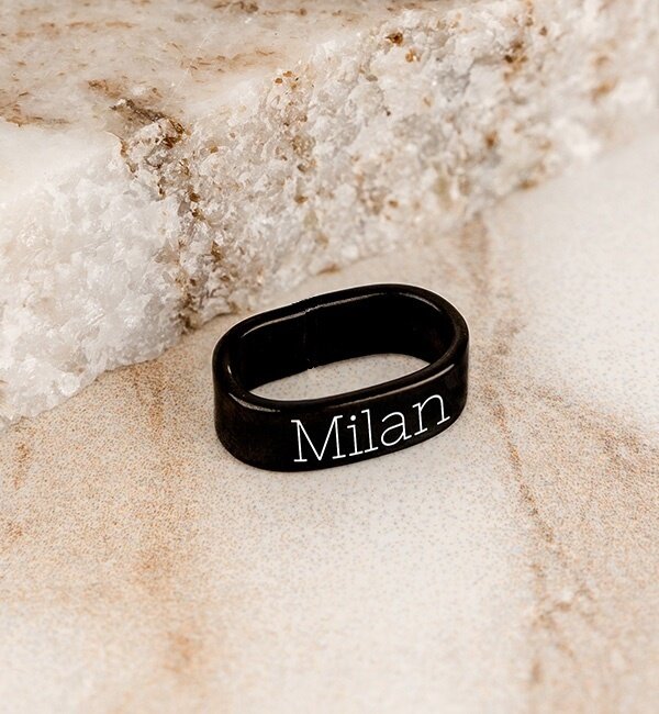 Sieraden Boys bracelet with name Leather ´Rock My World´ | Black