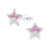KAYA sieraden Silver children’s earrings Pink Star with crystals