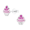 KAYA sieraden Silver children’s earrings ‘Pink Cupcake’ with crystals