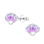 KAYA sieraden Silver children’s earrings Purple Shell with crystals