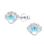 KAYA sieraden Silver children’s earrings Blue Shell with crystals