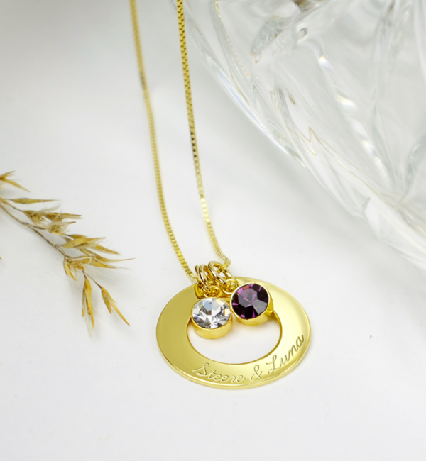 KAYA sieraden Ketting 'Circle of Life' met 1 Geboortesteen