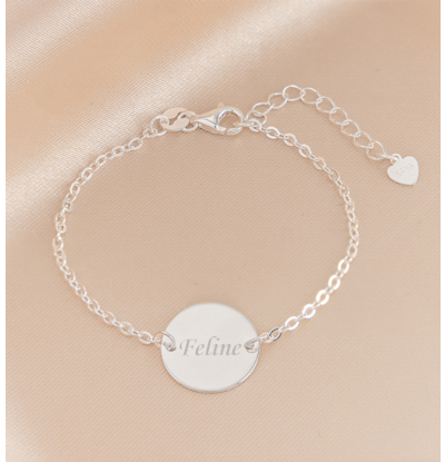 KAYA sieraden Kinderarmband 'Elegant Disc' met Naam