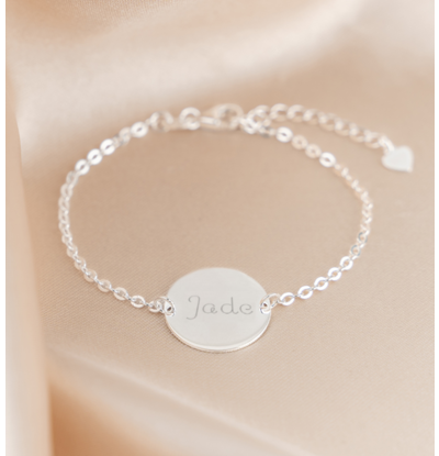 KAYA sieraden Armband 'Elegant Disc' met Naam of Datum