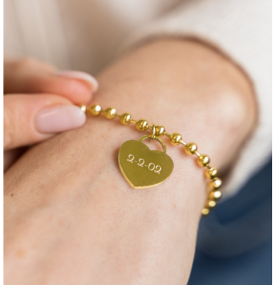 KAYA sieraden Gepersonaliseerde Armband 'Bolletjes' | Stainless Steel