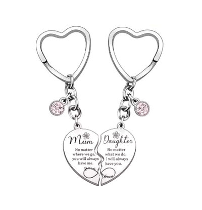 KAYA sieraden Mother and Daughter Keychain Set 'One Heart'