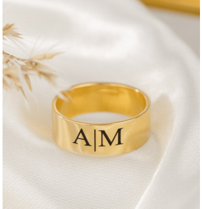 KAYA sieraden Ring with Engraving 7 mm I Gold Plated
