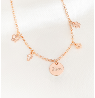 KAYA sieraden Bedelketting 'Grove Jasseron' | Stel Zelf Samen | Rose