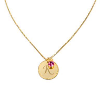 KAYA sieraden Geboortesteen Ketting Initiaal 'Beaded'