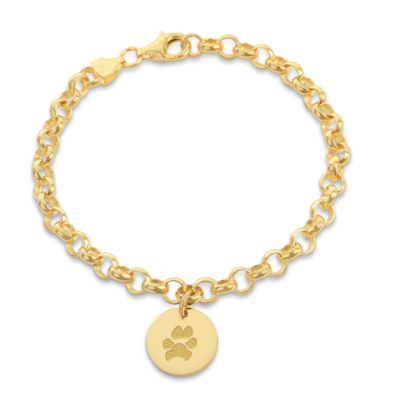 Gegraveerde sieraden Armband met Pootafdruk
