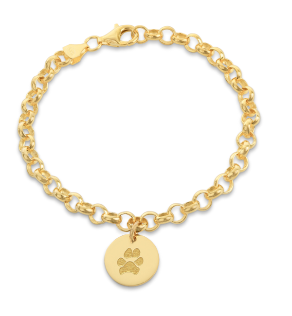 Gegraveerde sieraden Armband met Pootafdruk