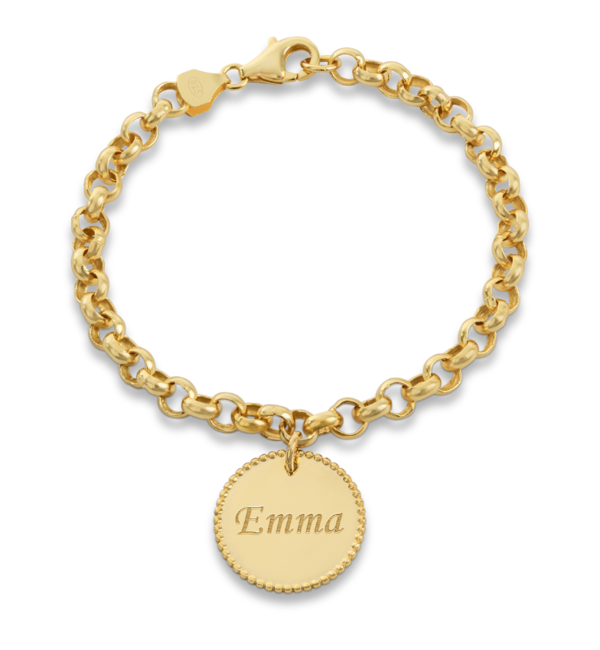KAYA sieraden Charm Bracelet ‘Beaded’ with Engraved Charm