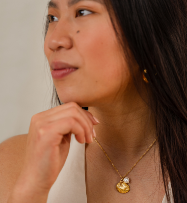 KAYA sieraden Shell necklace with pearl | Stainless Steel