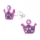 KAYA sieraden Silver children’s earrings Crown with crystals