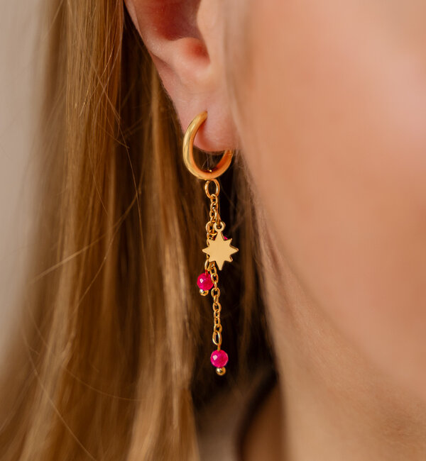 KAYA sieraden Oorringen 'Falling Star' | Stainless Steel