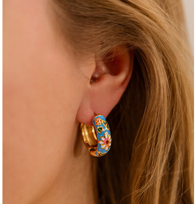 KAYA sieraden Flower hoop earrings | Stainless Steel