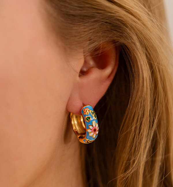 KAYA sieraden Flower hoop earrings | Stainless Steel