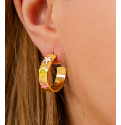 KAYA sieraden Statement Earrings 'Flat Hoops' | Stainless Steel - Copy - Copy - Copy - Copy