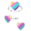 KAYA sieraden Ring and earrings Rainbow Heart
