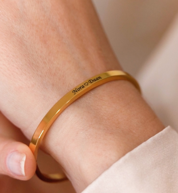 KAYA sieraden Cuff bracelet ‘Classic’ with engraving