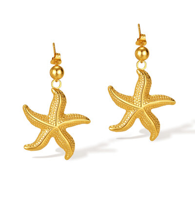 KAYA sieraden Earrings Starfish | Stainless Steel Gold