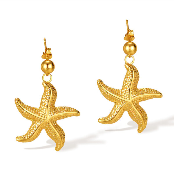 KAYA sieraden Earrings Starfish | Stainless Steel Gold