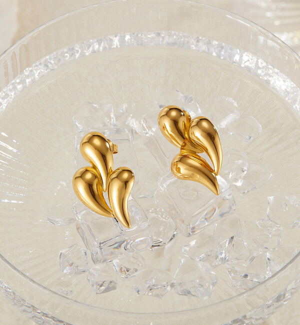 KAYA sieraden Drop Earrings with Three Drops | Stainless Steel