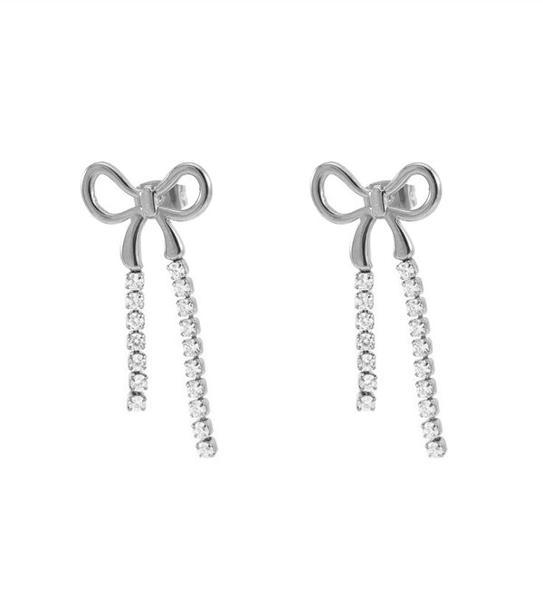 KAYA sieraden Bow Earrings with Crystals | Stainless Steel