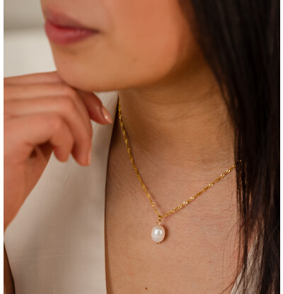 KAYA sieraden Parel ketting Twisted