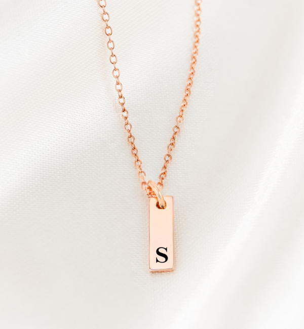 KAYA sieraden Necklace with Initial 'Mini Flat Bar'